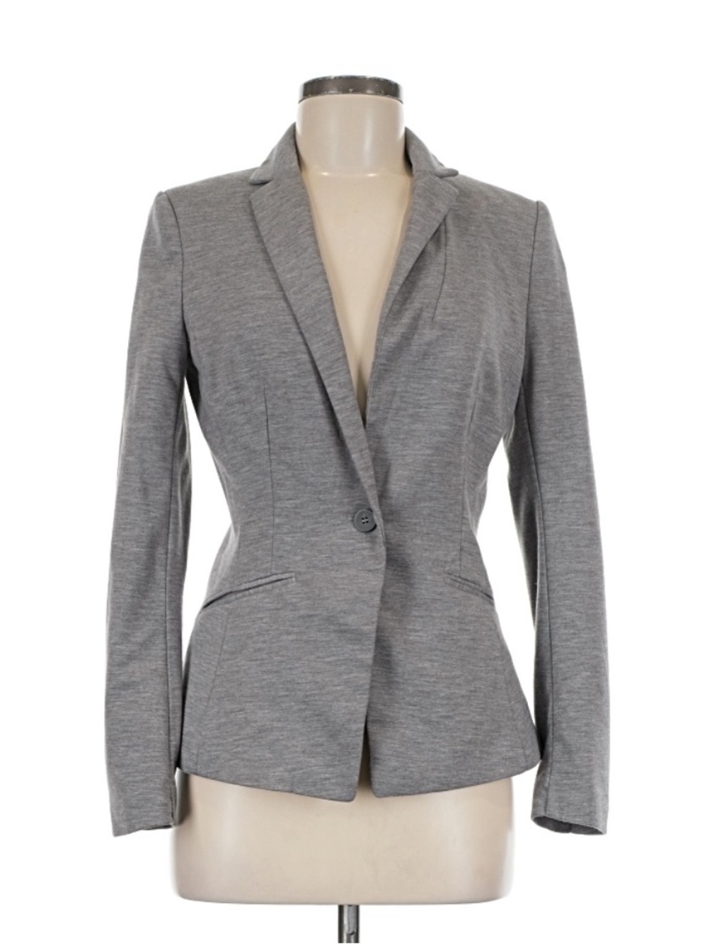 H&M Women's Grey Single-Button Tailored Blazer size 8